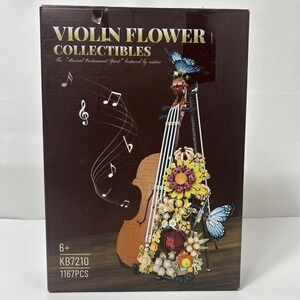 Violin Flower Butterfly Mini Guitar Blocks Building Set Collectibles House Deco